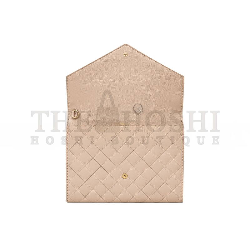 Y51 ENVELOPE FLAP POUCH IN MIX MATELASSÉ GRAIN DE POUDRE LEATHER 651030BOW912721 (21*16*3cm) Master Quality